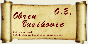 Obren Bušiković vizit kartica